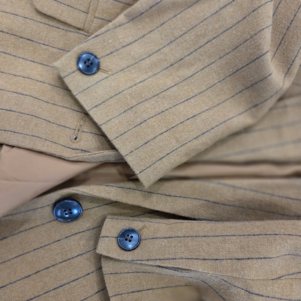 Madewell Oversized Blazer in Pinstripe Fallen Timber Padded Shoulders Size 6 - Picture 12 of 16